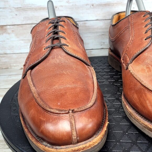 Allen Edmonds Men's Size 9 STOCKBRIDGE Brown Leather Lace Up Derby Shoes - Picture 5 of 16